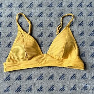 Yellow Ribbed Bikini Top